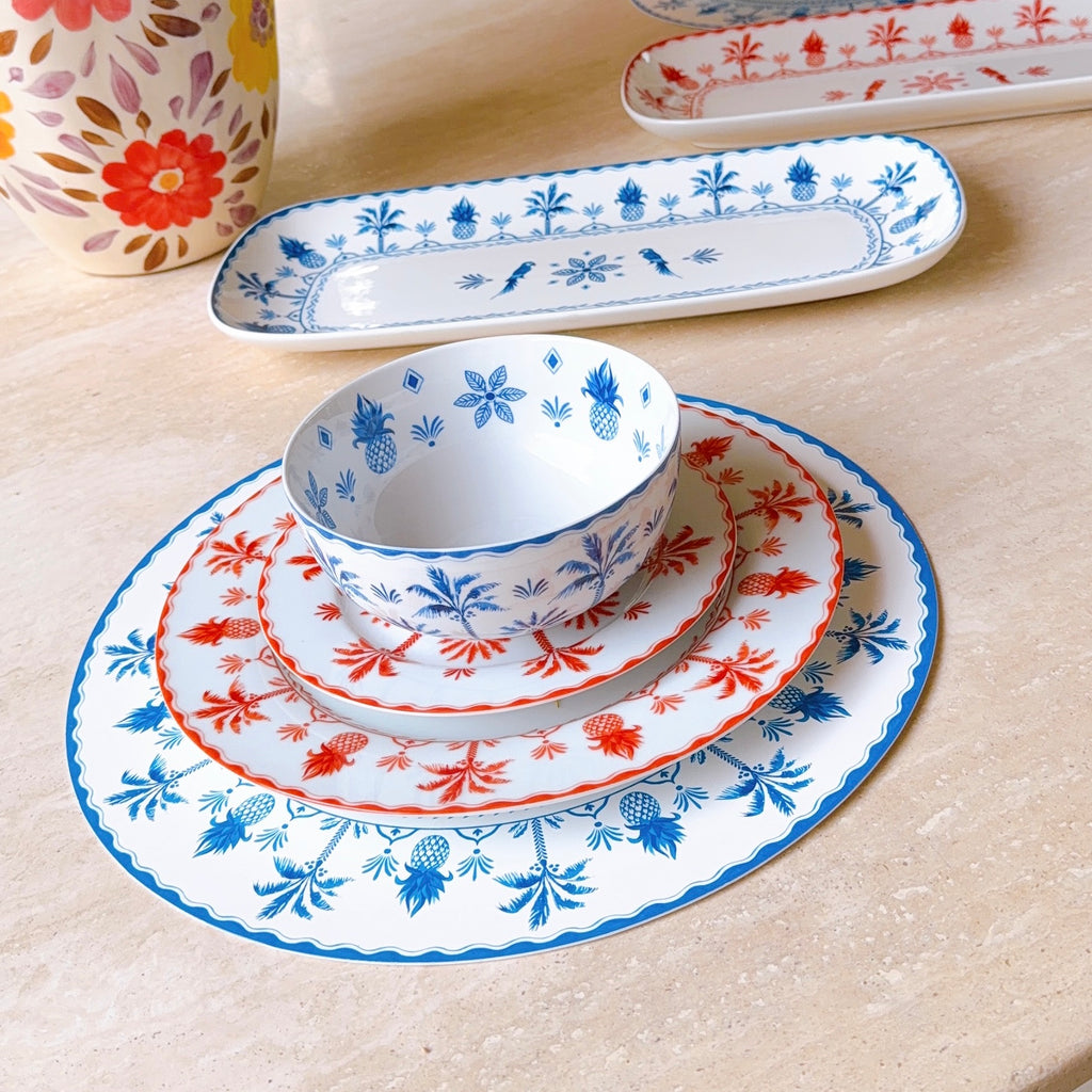 Jungle Porcelain Bowl Set of 2 | Blue