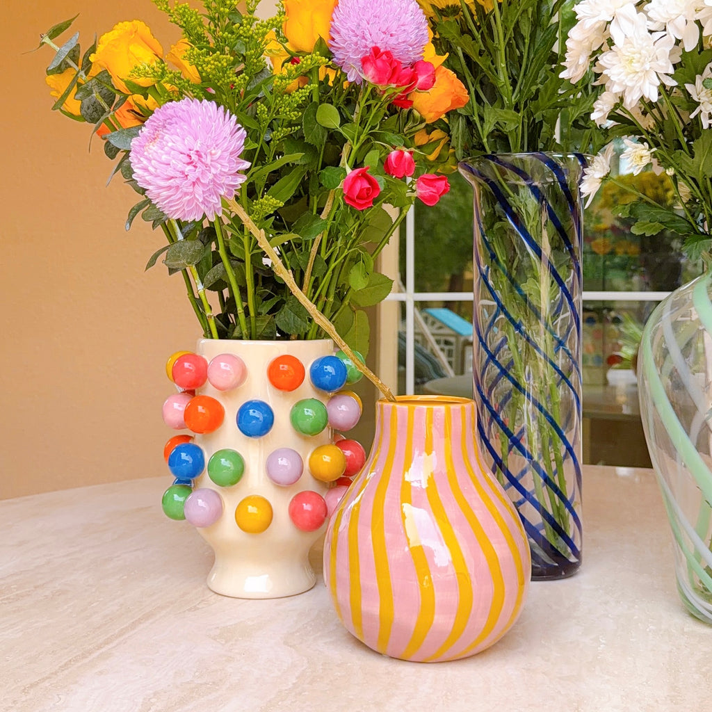 Rays Ceramic Glazed Vase