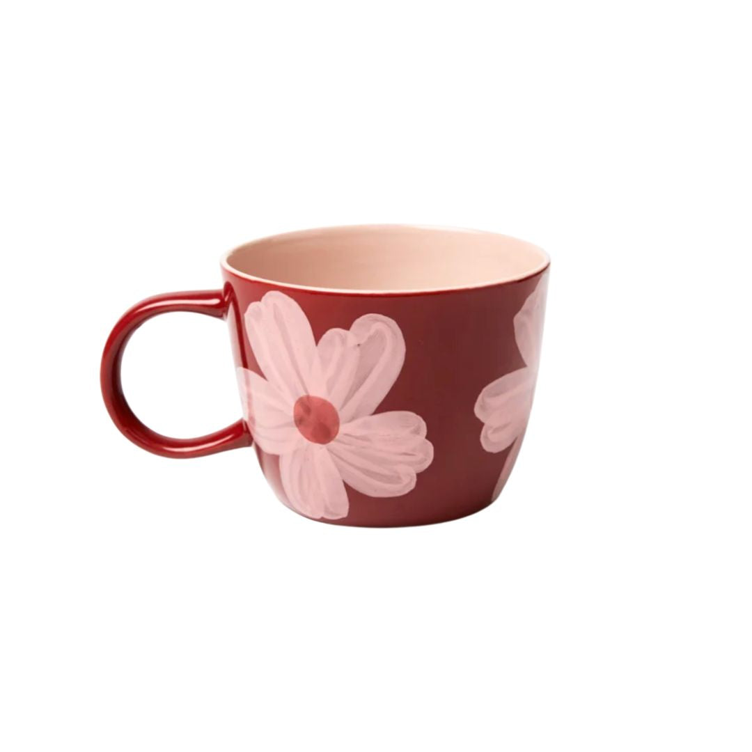 Daisy Ceramic Mug Dark Red, the best customized gift and gifts for her and for him from Inna Carton online shop Dubai, UAE!
