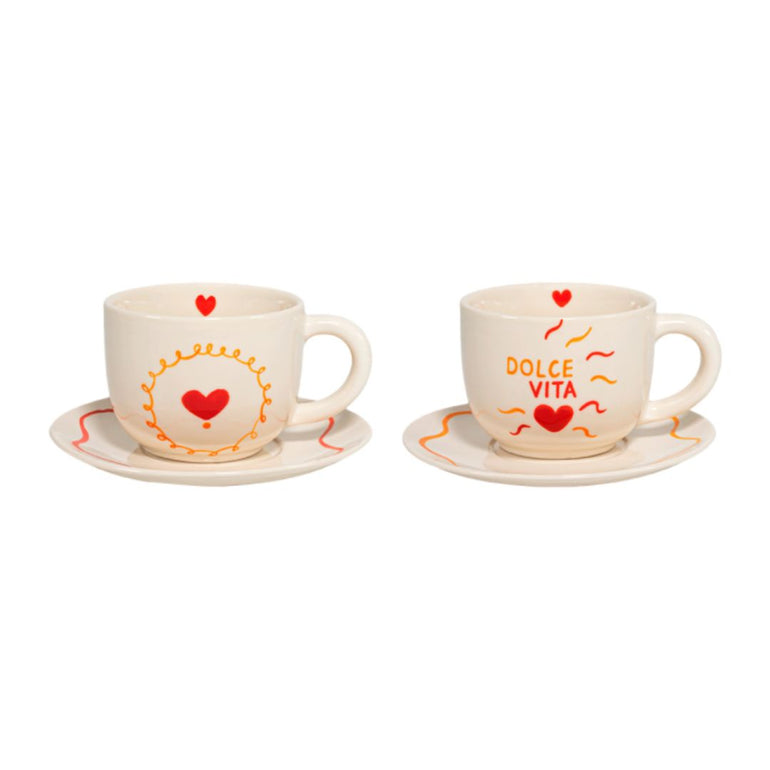 Dolce Vita Stoneware Coffee Cup & Saucer Set, the best customized gift and gifts for her and for him from Inna Carton online shop Dubai, UAE!
