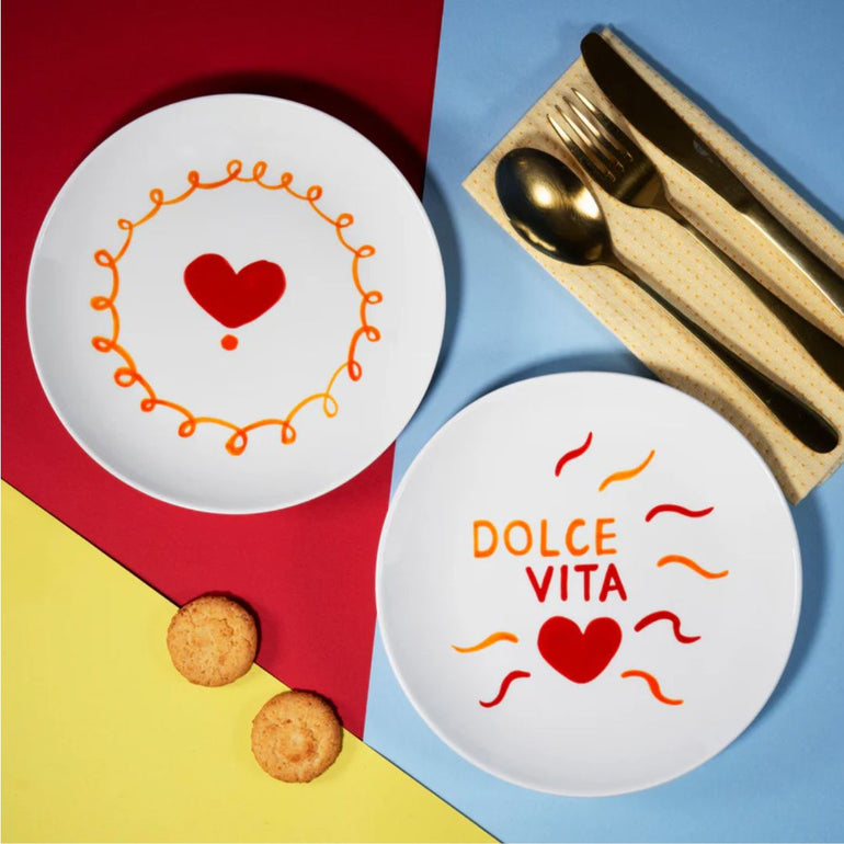 "Dolce Vita" Stoneware Plates Set, the best customized gift and gifts for her and for him from Inna Carton online shop Dubai, UAE!

