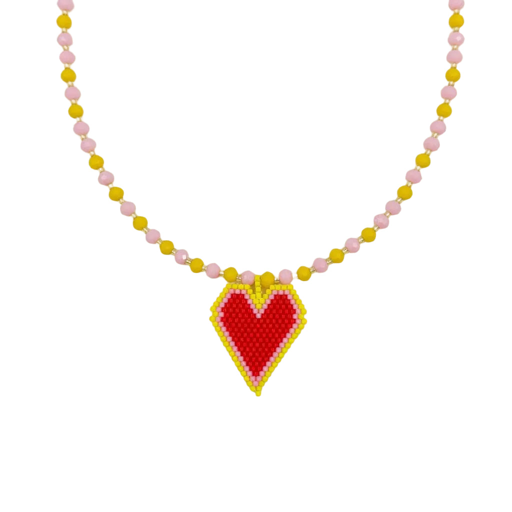 Sweetheart Beaded Heart Necklace