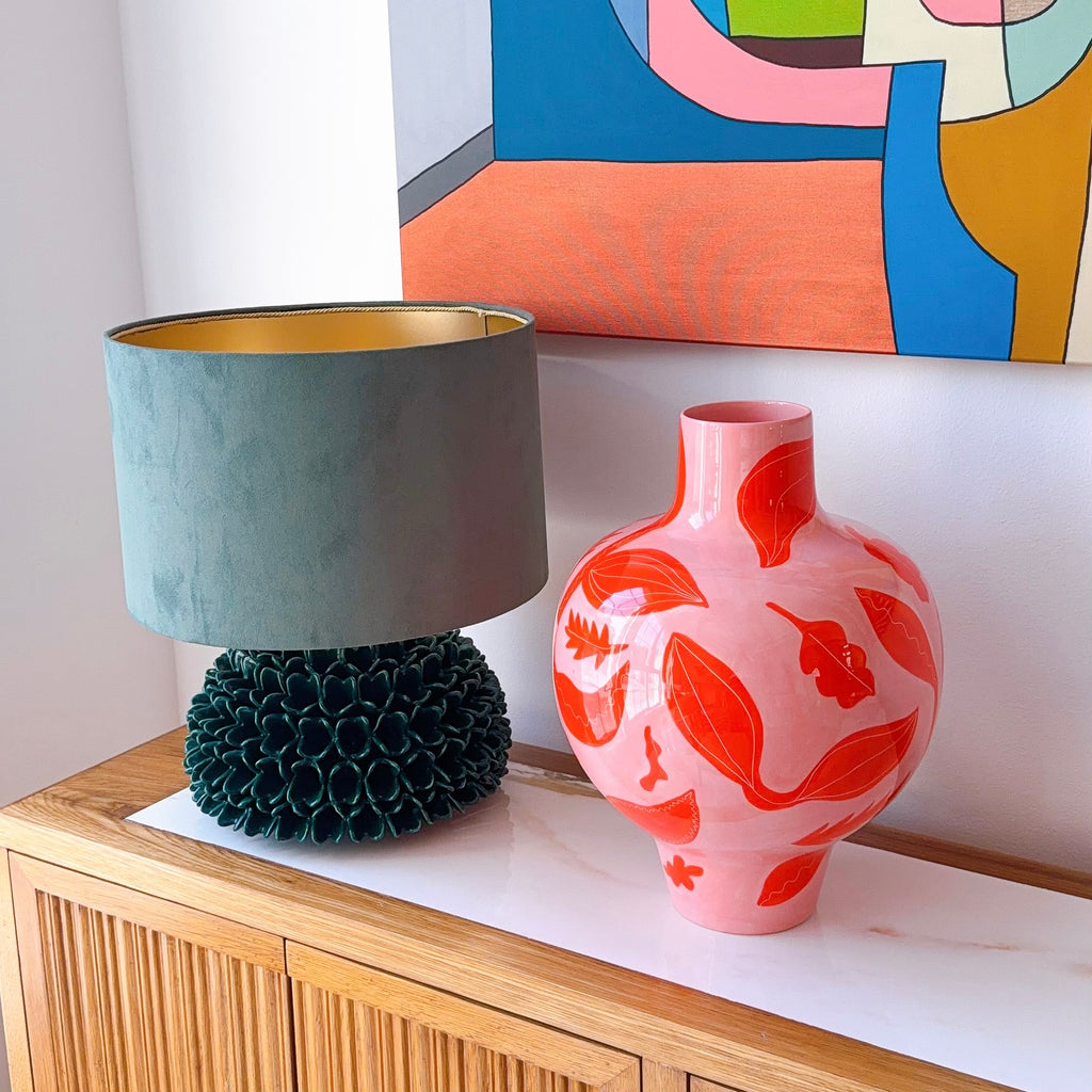 High Tide Oversized Ceramic Vase | Pink & Red