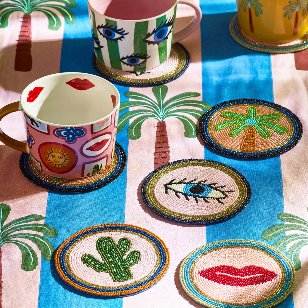 Electric Coast Icon Beaded Coasters Set of 4