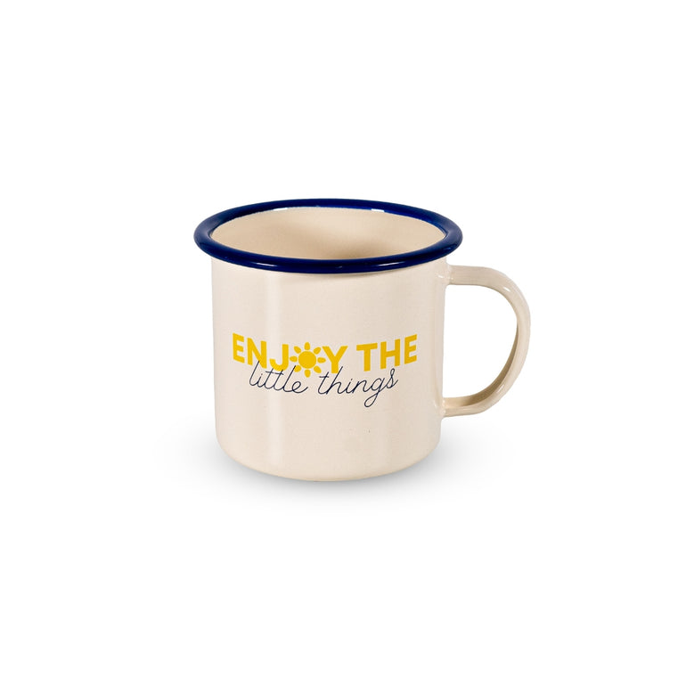Retro Enamel Mug Enjoy The Little Things, the best customized gift and gifts for her and for him from Inna Carton online shop Dubai, UAE!
