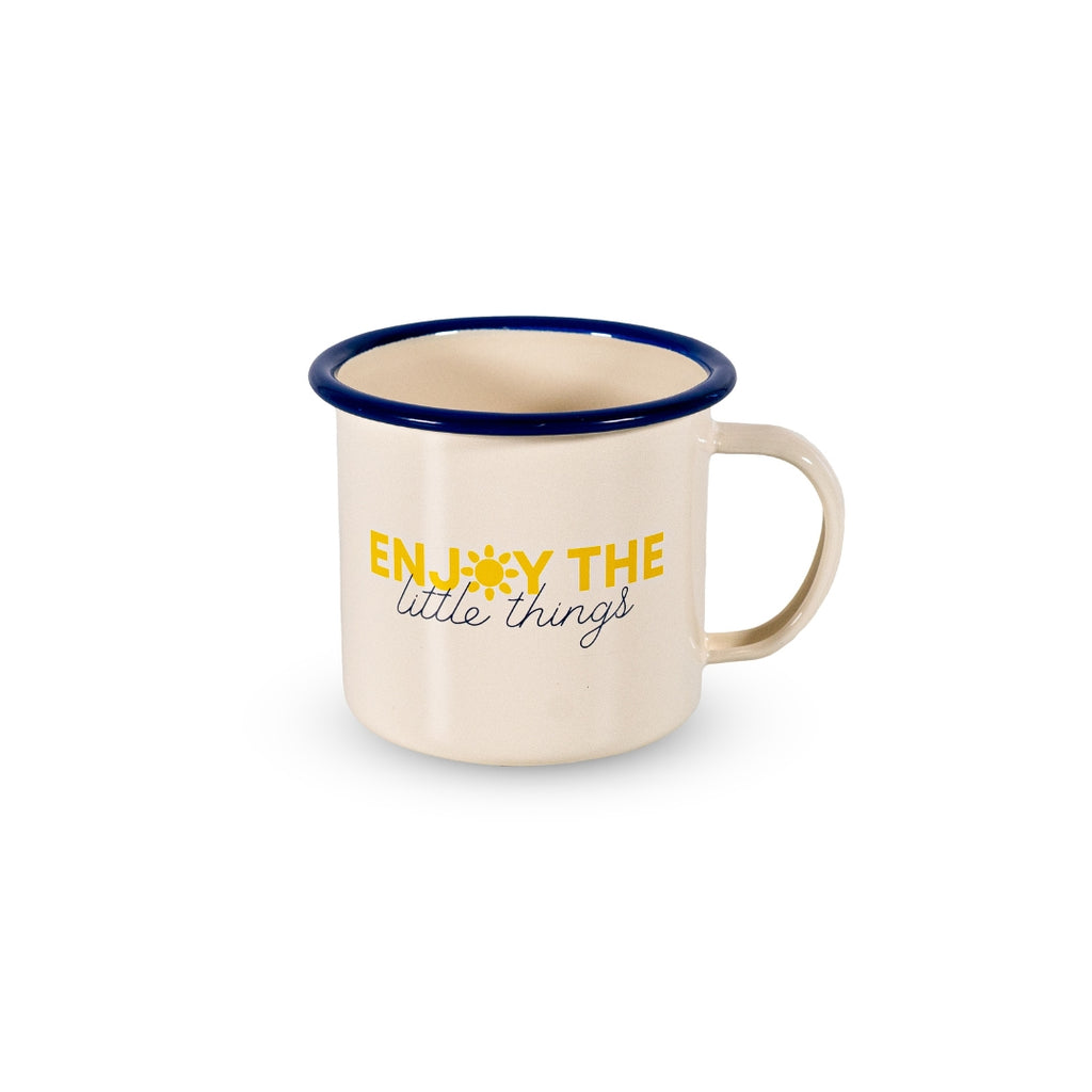 Retro Enamel Mug Enjoy The Little Things, the best customized gift and gifts for her and for him from Inna Carton online shop Dubai, UAE!
