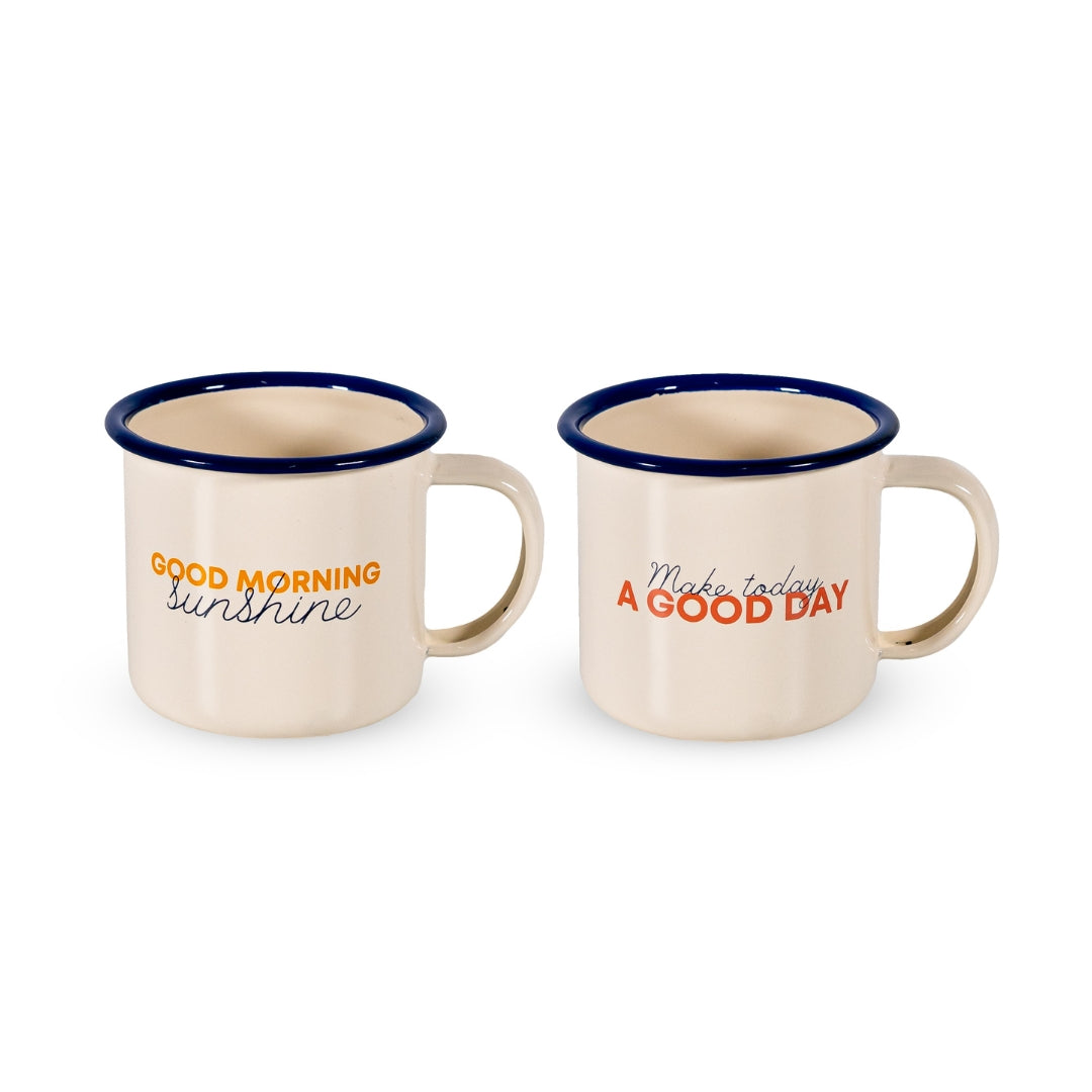 Espresso Enamel Cups Set Good Morning, the best customized gift and gifts for her and for him from Inna Carton online shop Dubai, UAE!
