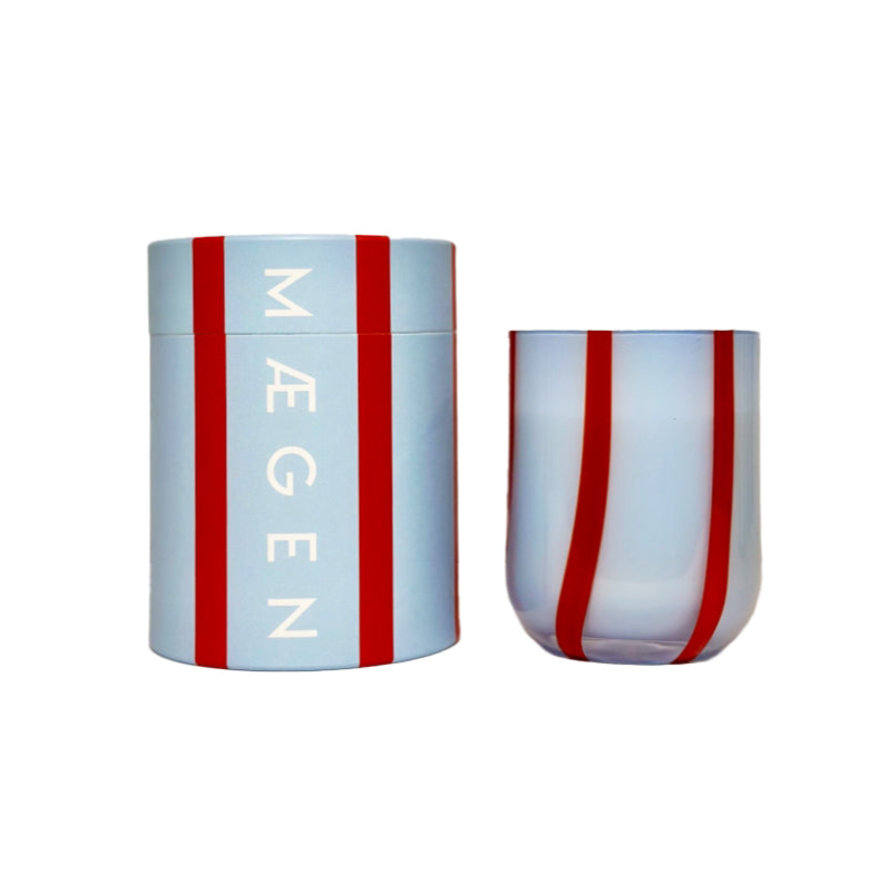 Atina Glass Candle | Blue & Red