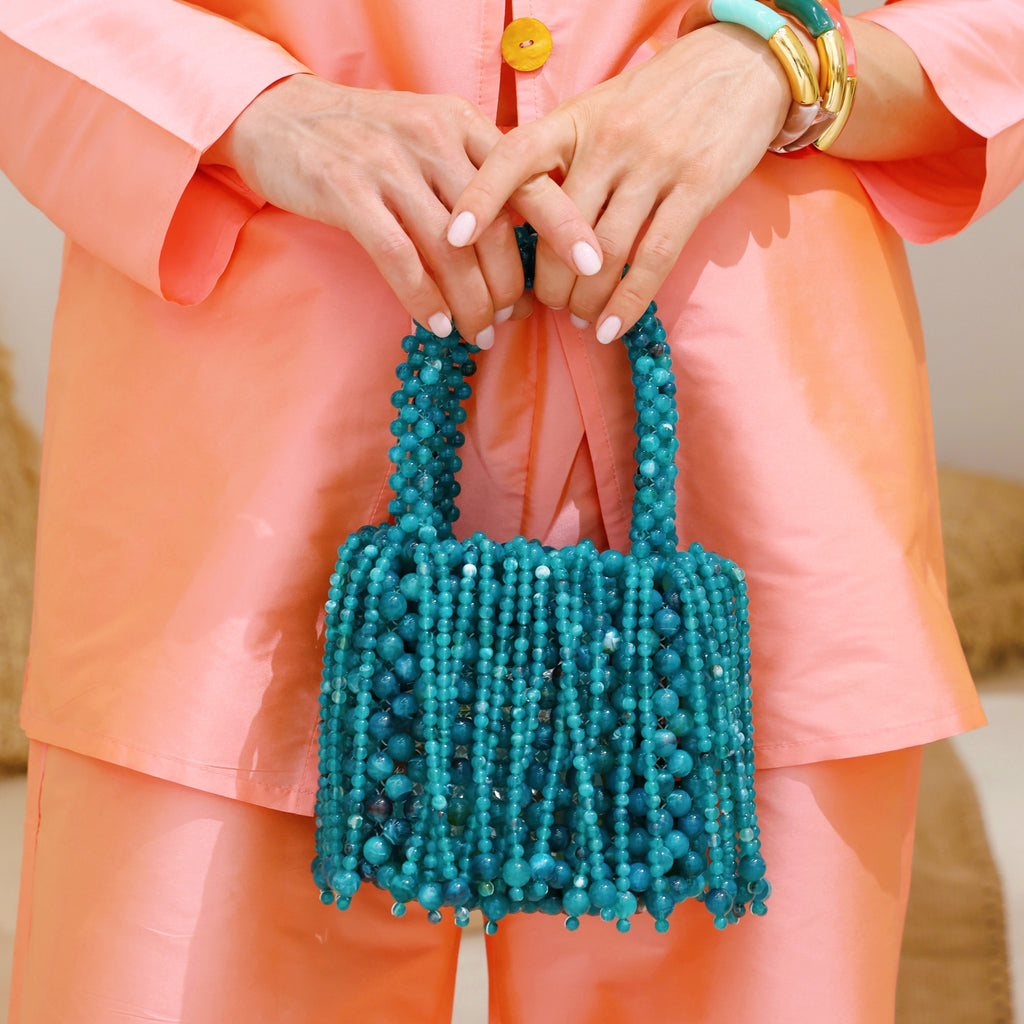 Lilia Mini Beaded Bucket Bag