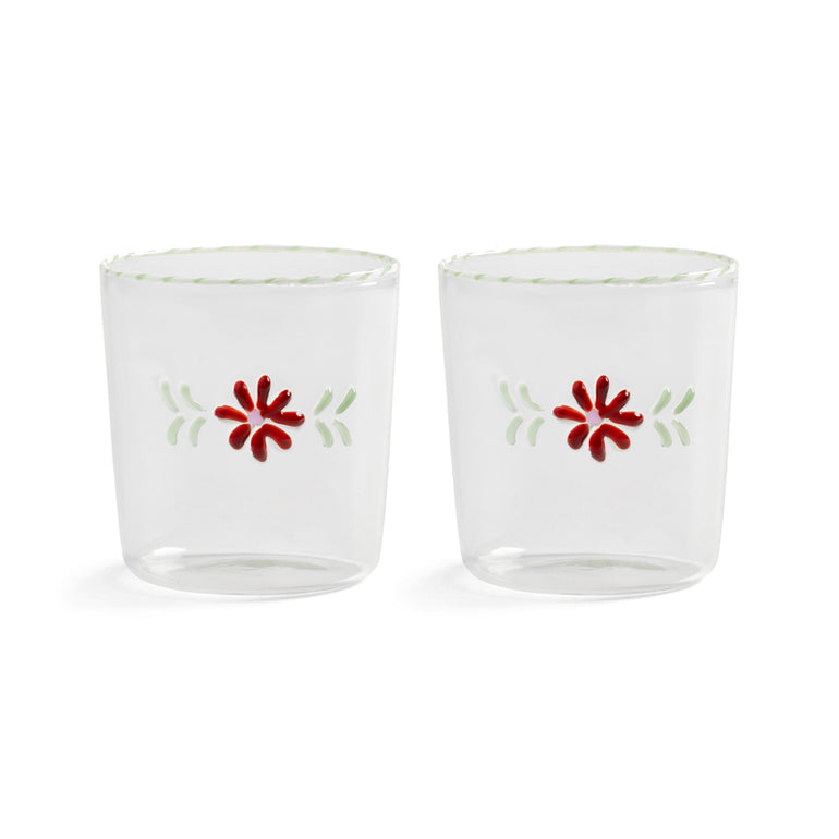 Flora Glass Set of 2 Red, the best customized gift and gifts for her and for him from Inna Carton online shop Dubai, UAE!