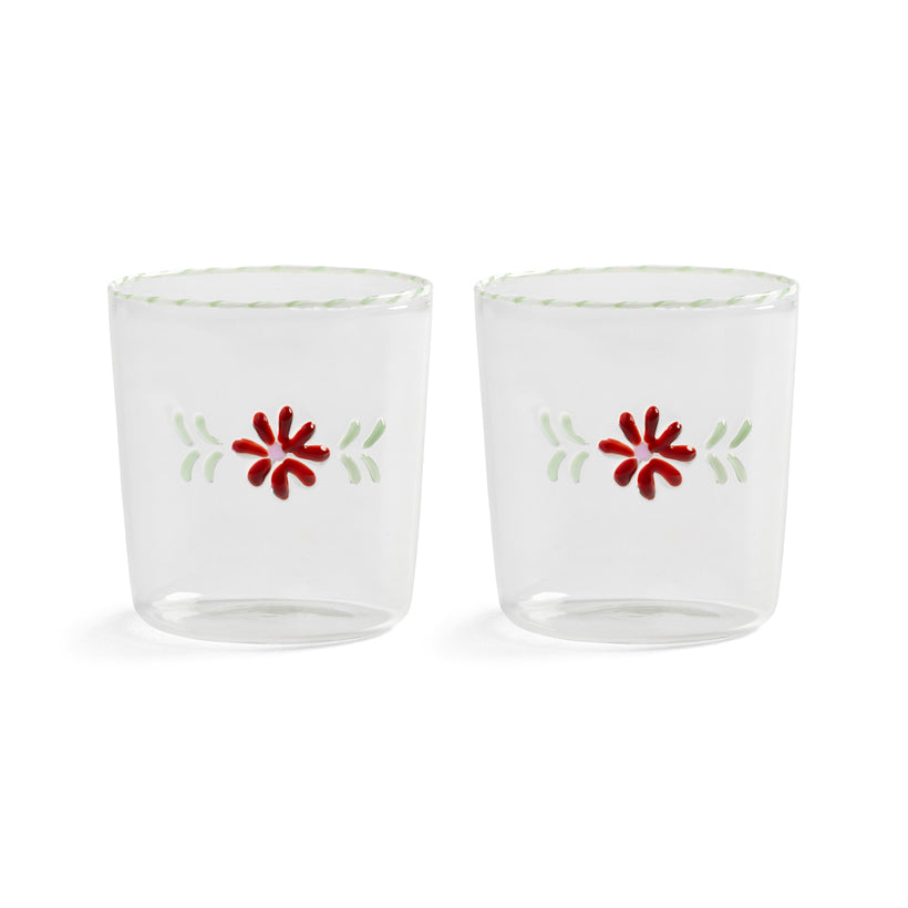 Flora Glass Set of 2 Red, the best customized gift and gifts for her and for him from Inna Carton online shop Dubai, UAE!