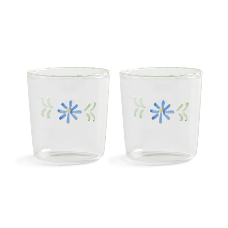 Flora Glass Set Blue, the best customized gift and gifts for her and for him from Inna Carton online shop Dubai, UAE!
