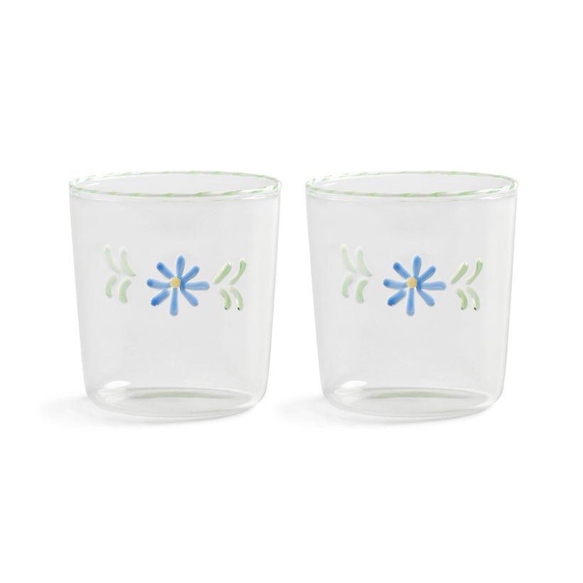 Flora Glass Set Blue, the best customized gift and gifts for her and for him from Inna Carton online shop Dubai, UAE!