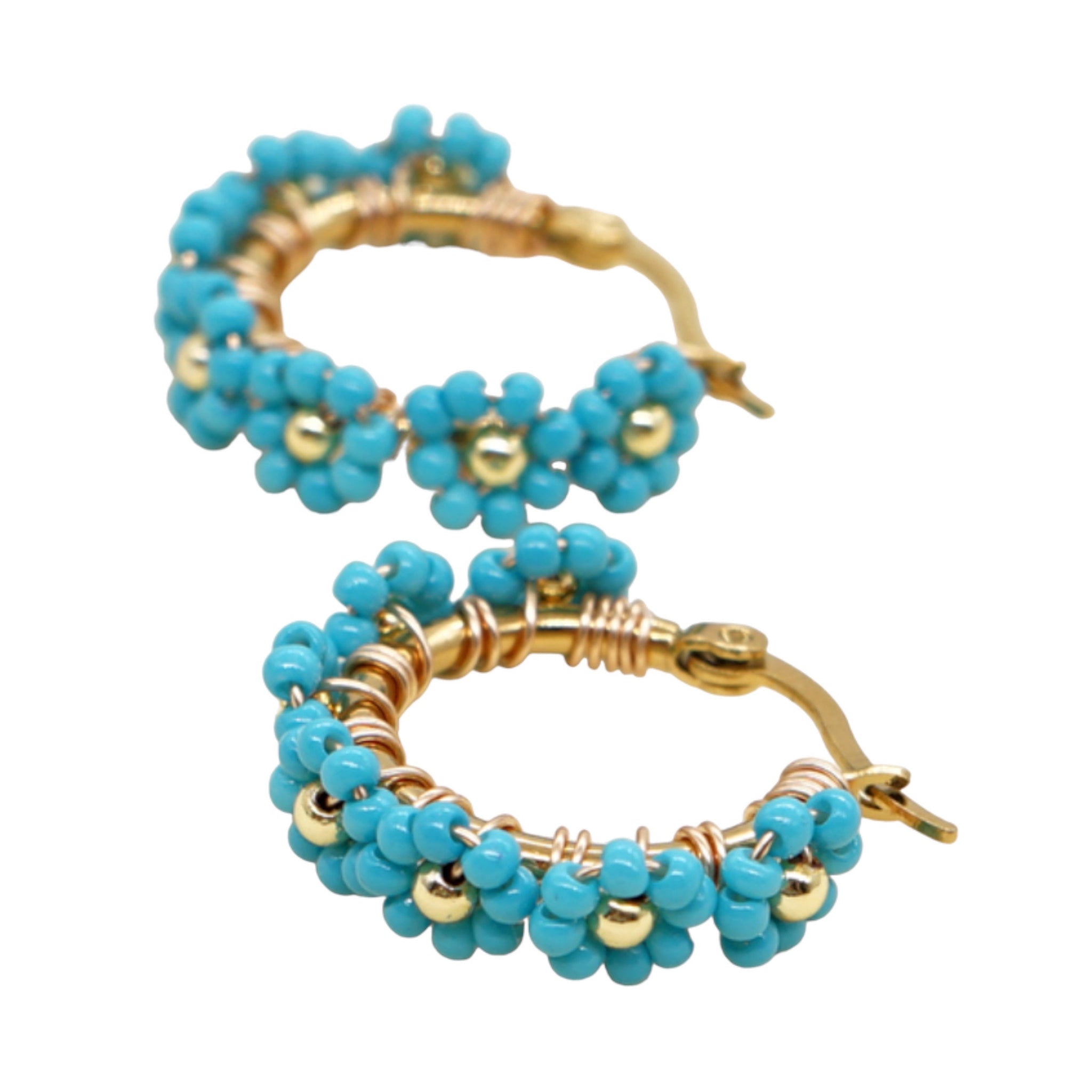 Flower Hoop | Turquoise Blue, the best gift and gifts for him and for her from Inna Carton, the best online gift store in Dubai, UAE.