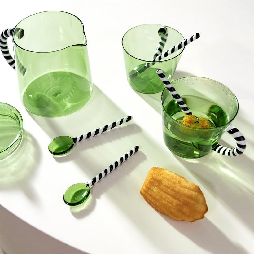 tea or coffee fancy duet green glass set, shop the best Ramadan gift gifts for her for him from Inna carton online store dubai, UAE!