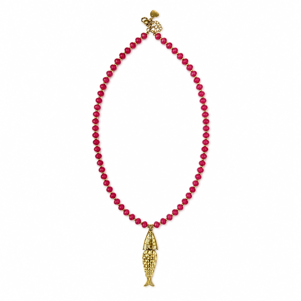 Golden Fish Stone Necklace Rose, the best customized gift and gifts for her and for him from Inna Carton online shop Dubai, UAE!