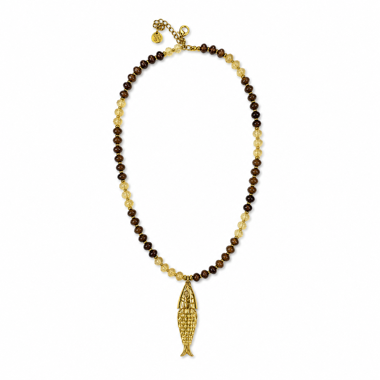 Golden Fish Stone Necklace | Nature, the best customized gift and gifts for her and for him from Inna Carton online shop Dubai, UAE!