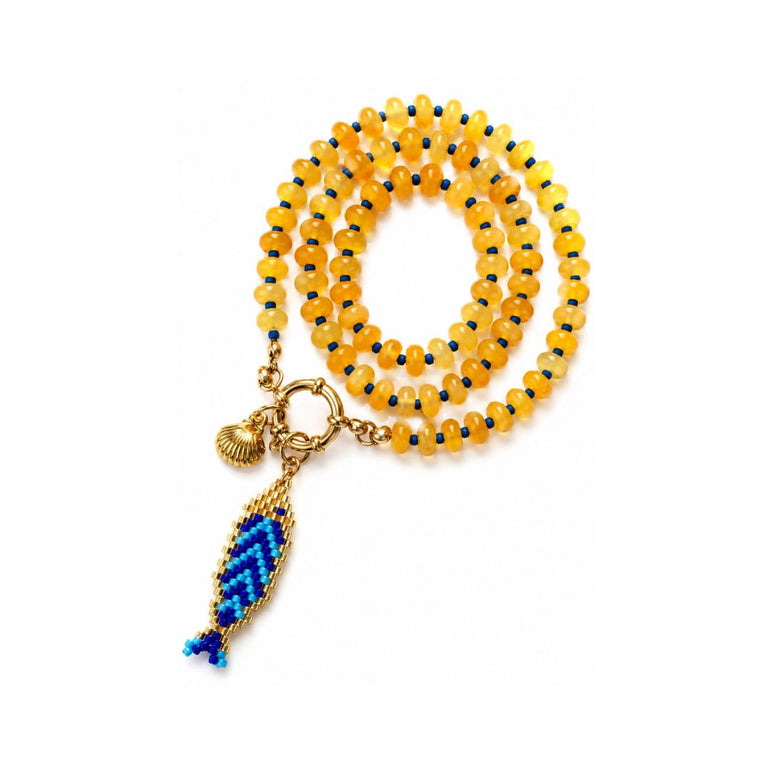 Golden Tide Stone Necklace, the best customized gift and gifts for her and for him from Inna Carton online shop Dubai, UAE!

