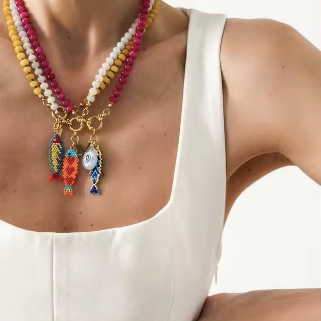 Golden Tide Stone Necklace, the best customized gift and gifts for her and for him from Inna Carton online shop Dubai, UAE!
