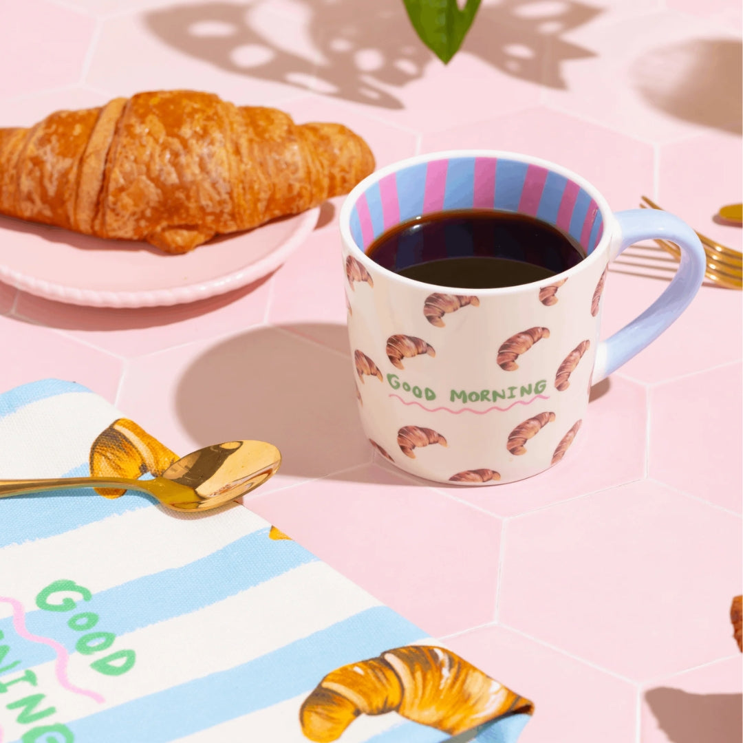 Good Morning Croissant Porcelain Mug, the best customized gift and gifts for her and for him from Inna Carton online shop Dubai, UAE!
