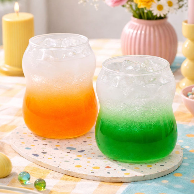 Gradient Glass Tumblers Set Green & Orange, the best customized gift and gifts for her and for him from Inna Carton online shop Dubai, UAE!

