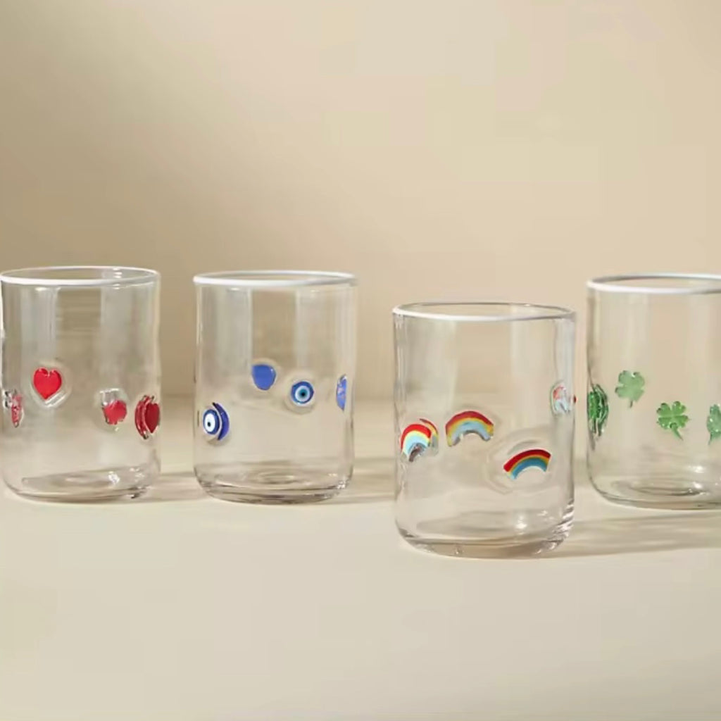 Green Clover Glass Tumblers, the best ramadan customize gift and gifts for her and for him from Inna Carton online shop Dubai, UAE!