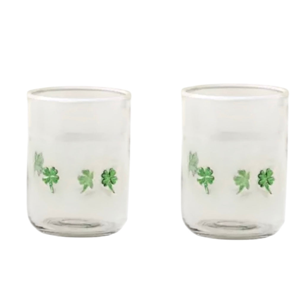 Green Clover Glass Tumblers, the best ramadan customize gift and gifts for her and for him from Inna Carton online shop Dubai, UAE!