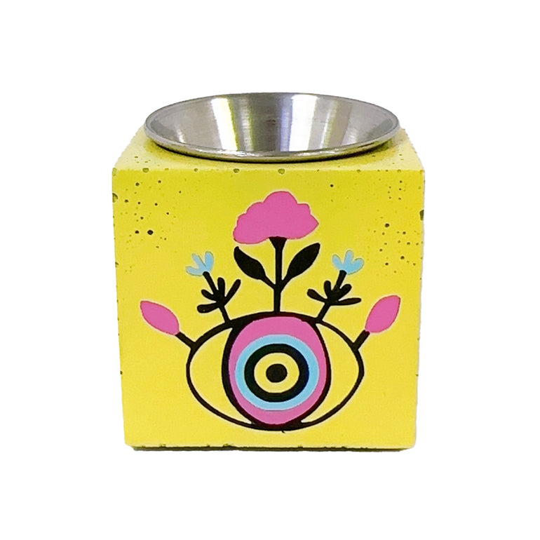 custom-designed concrete handpainted Oud and Bakhour burner, with an inner stainless steel bracket, shop the best Ramadan gift gifts for her for him from Inna carton online store dubai, UAE!