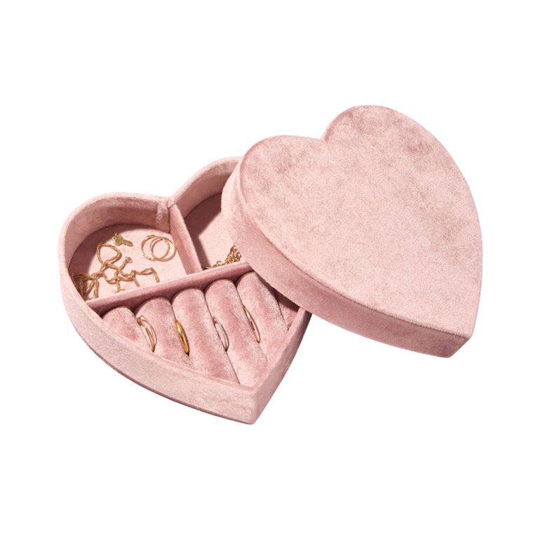 Heart Velvet Jewelry Box | Pink, the best customized gift and gifts for her and for him from Inna Carton online shop Dubai, UAE!
