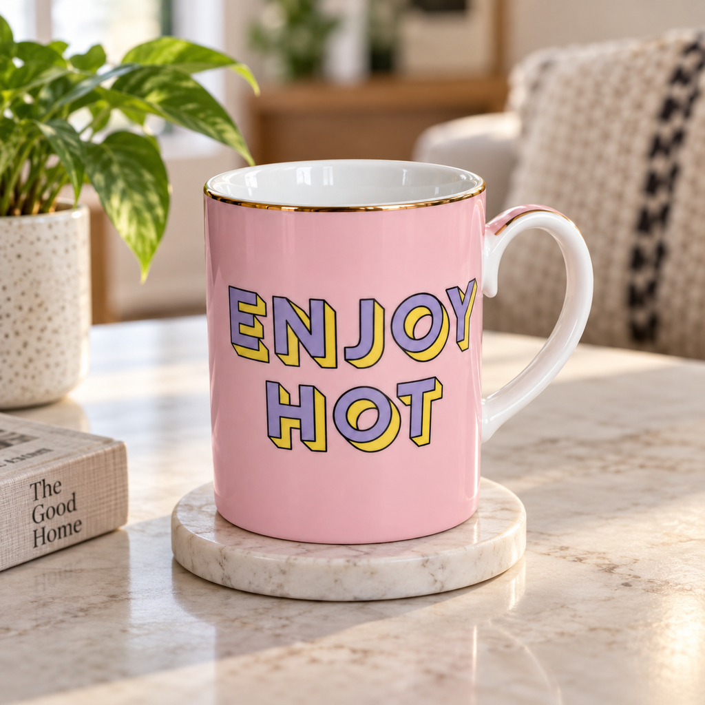 Enjoy Hot Porcelain Mug