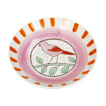 Bird & Stripe Ceramic Bowl | Set of 2
