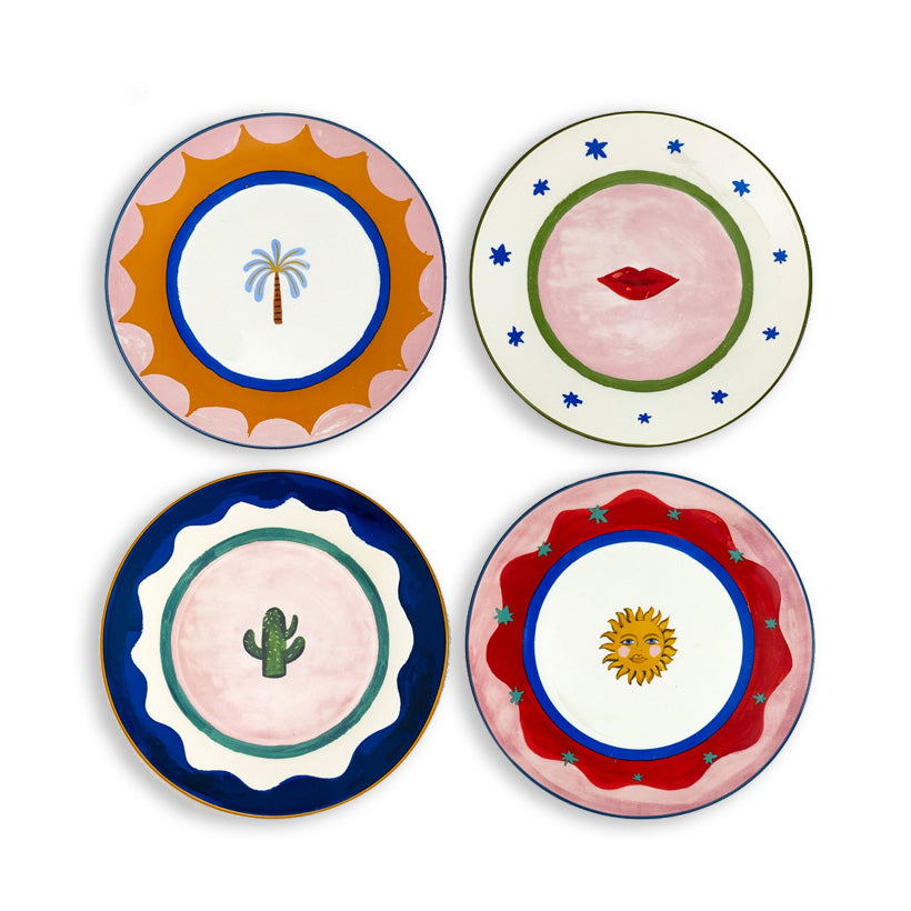 Eleanor Bowmer Electric Coast Set of 4 Cake Plates, the best customize gift and gifts for her and for him from Inna Carton online shop Dubai, UAE!