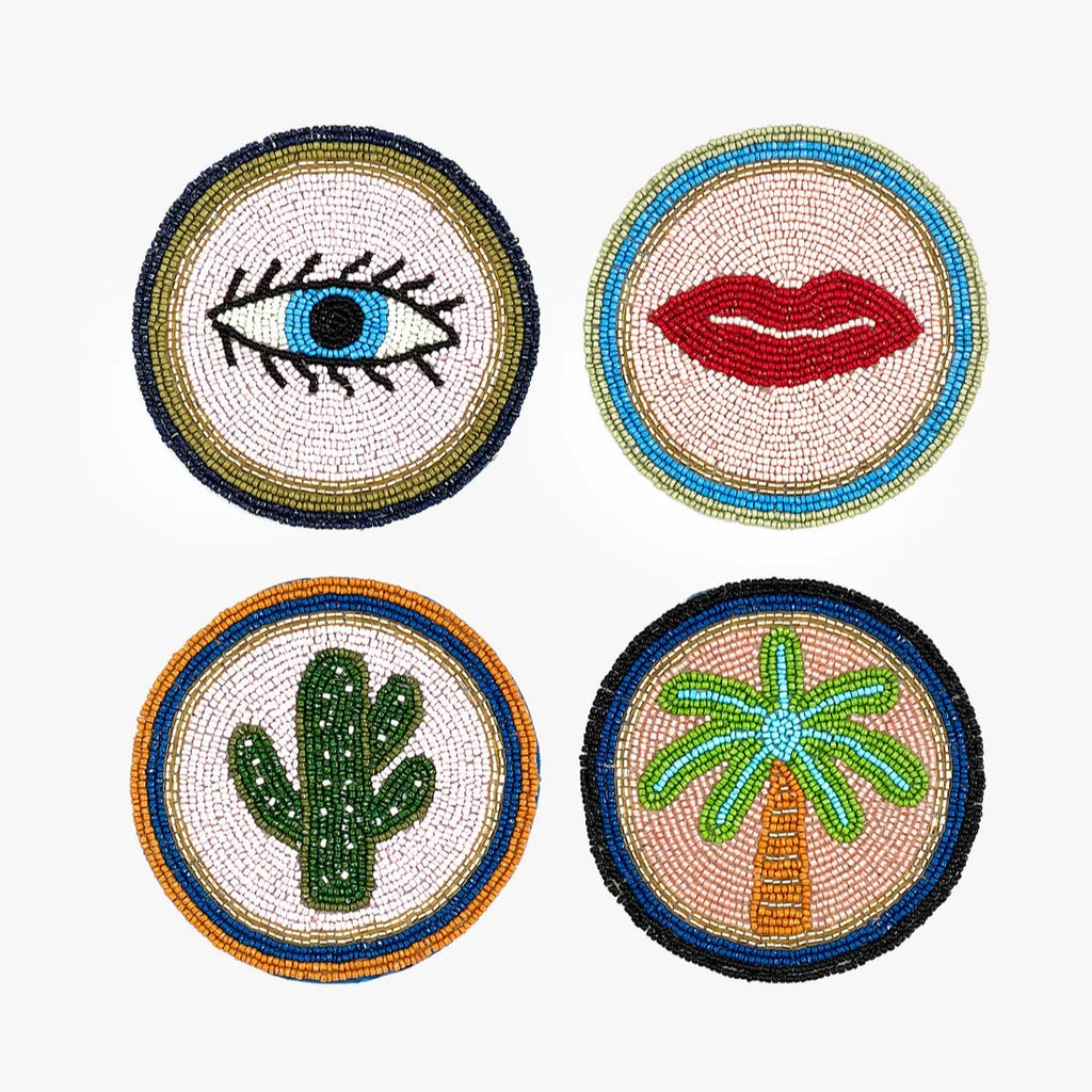 Electric Coast Icon Beaded Coasters Set of 4