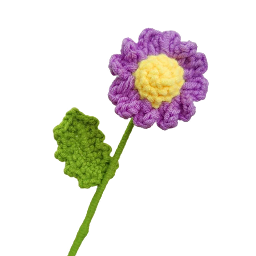 Knitted Flower Stem | Purple Sunflower, shop the best Christmas gift gifts for her for him from Inna carton online store dubai, UAE!