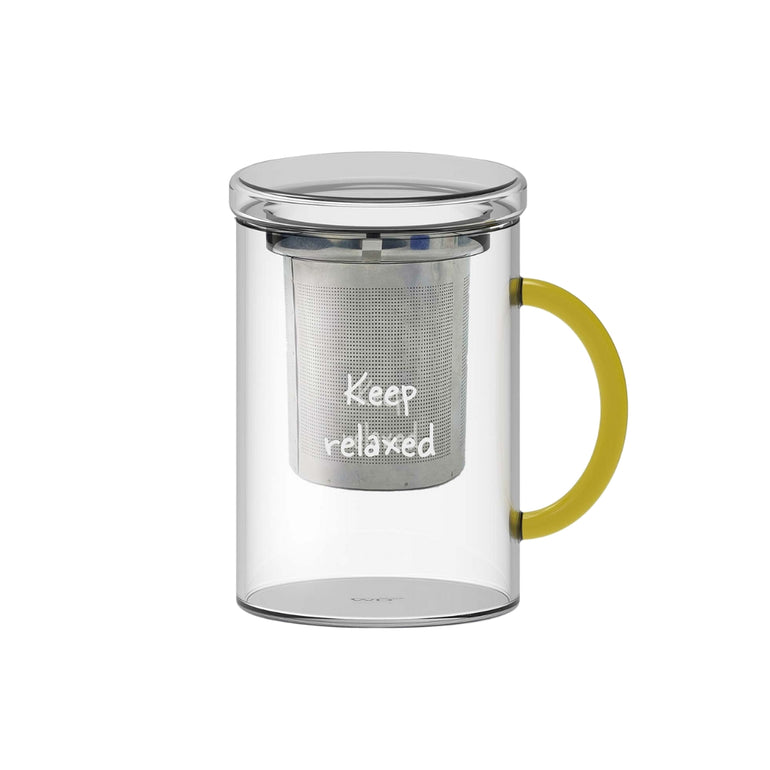 Keep Relaxed Glass Infuser Mug, the best customized gift and gifts for her and for him from Inna Carton online shop Dubai, UAE!
