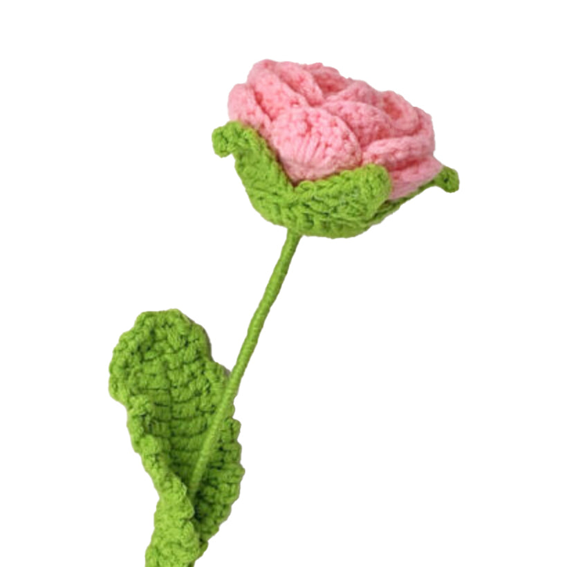 Knitted Flower Stem | Pink Rose, shop the best Christmas gift gifts for her for him from Inna carton online store dubai, UAE!