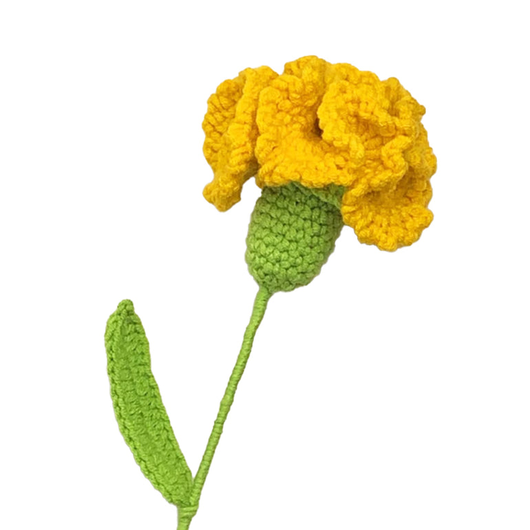 Knitted Flower Stem | Yellow Carnation, shop the best Christmas gift gifts for her for him from Inna carton online store dubai, UAE!