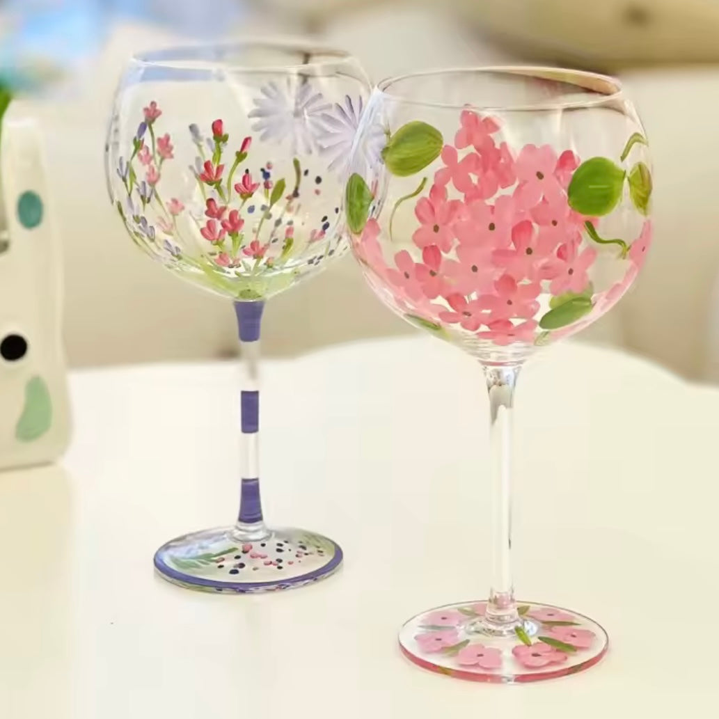 Lavender Garden Handpainted Glasses, the best customized gift and gifts for her and for him from Inna Carton online shop Dubai, UAE!