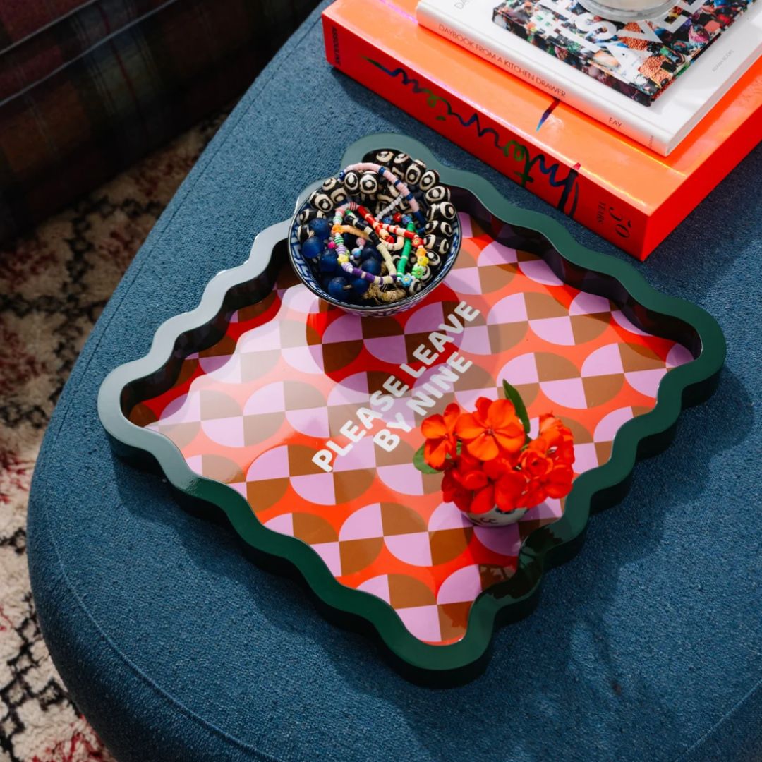 "Leave By Nine" Large Lacquer Tray, the best customized gift and gifts for her and for him from Inna Carton online shop Dubai, UAE!
