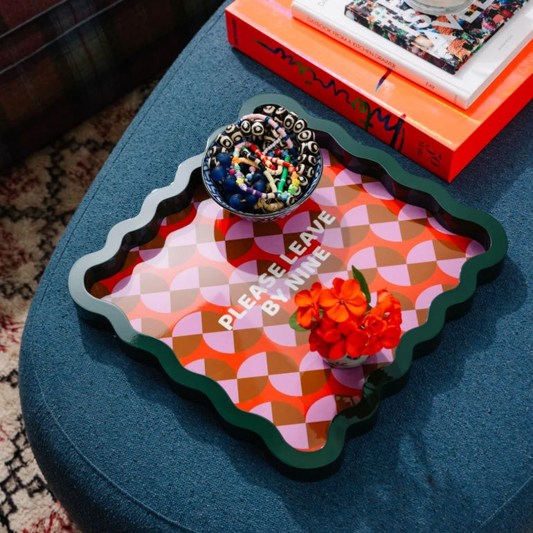 "Leave By Nine" Large Lacquer Tray, the best customized gift and gifts for her and for him from Inna Carton online shop Dubai, UAE!
