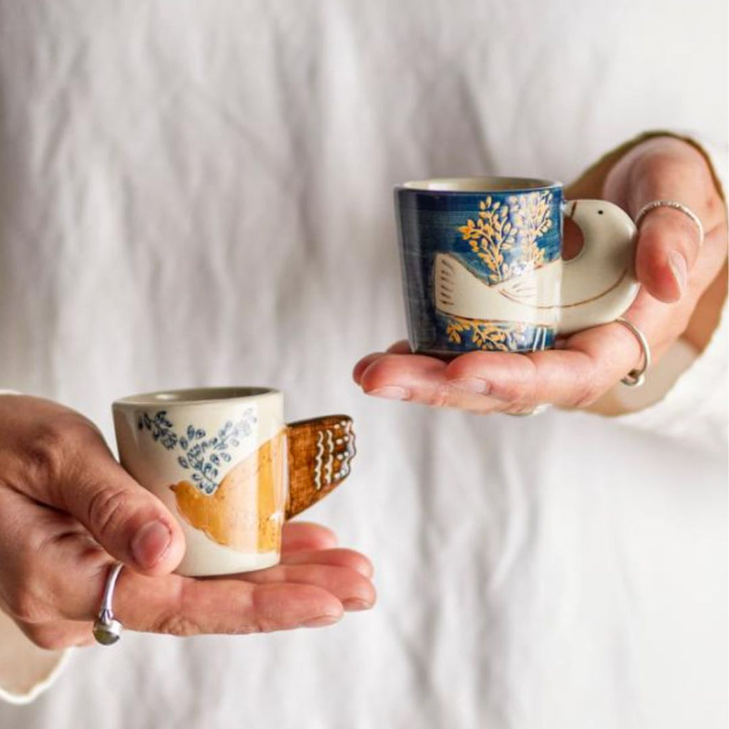Liberty Bird Stoneware Espresso Cups, the best customized gift and gifts for her and for him from Inna Carton online shop Dubai, UAE!
