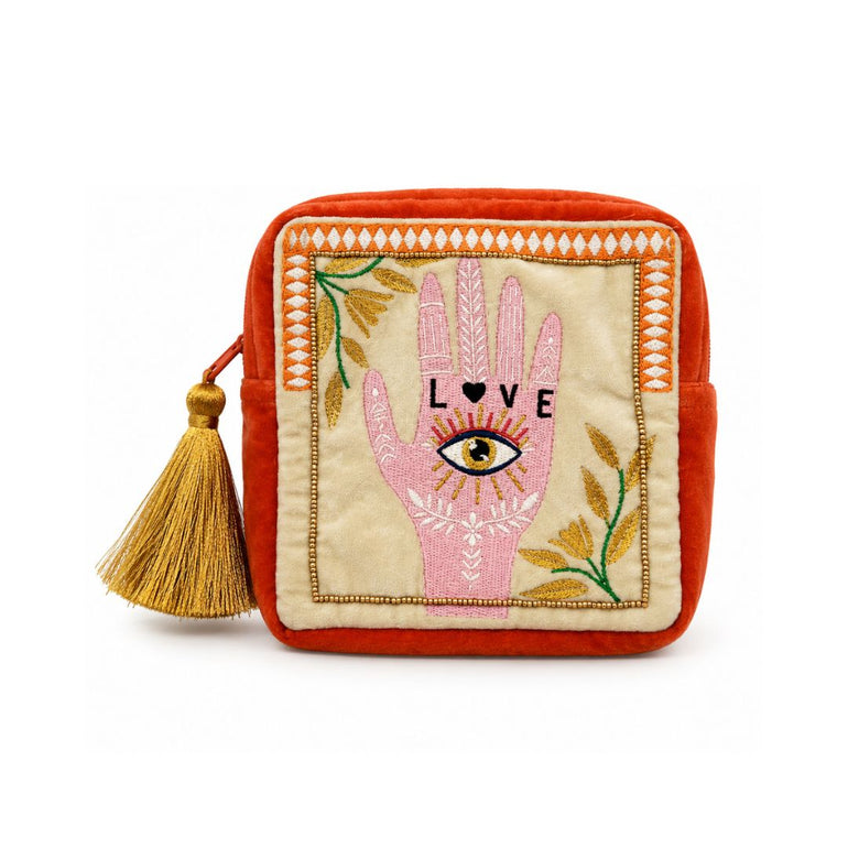 Love Embroidered Velvet Pouch, the best customized gift and gifts for her and for him from Inna Carton online shop Dubai, UAE!
