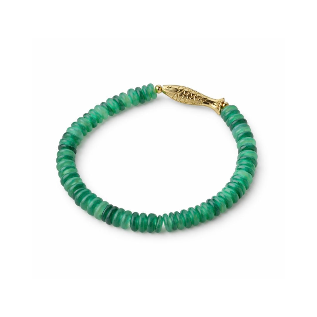 Lucky Fish Stone Bracelet Green, the best customized gift and gifts for her and for him from Inna Carton online shop Dubai, UAE!
