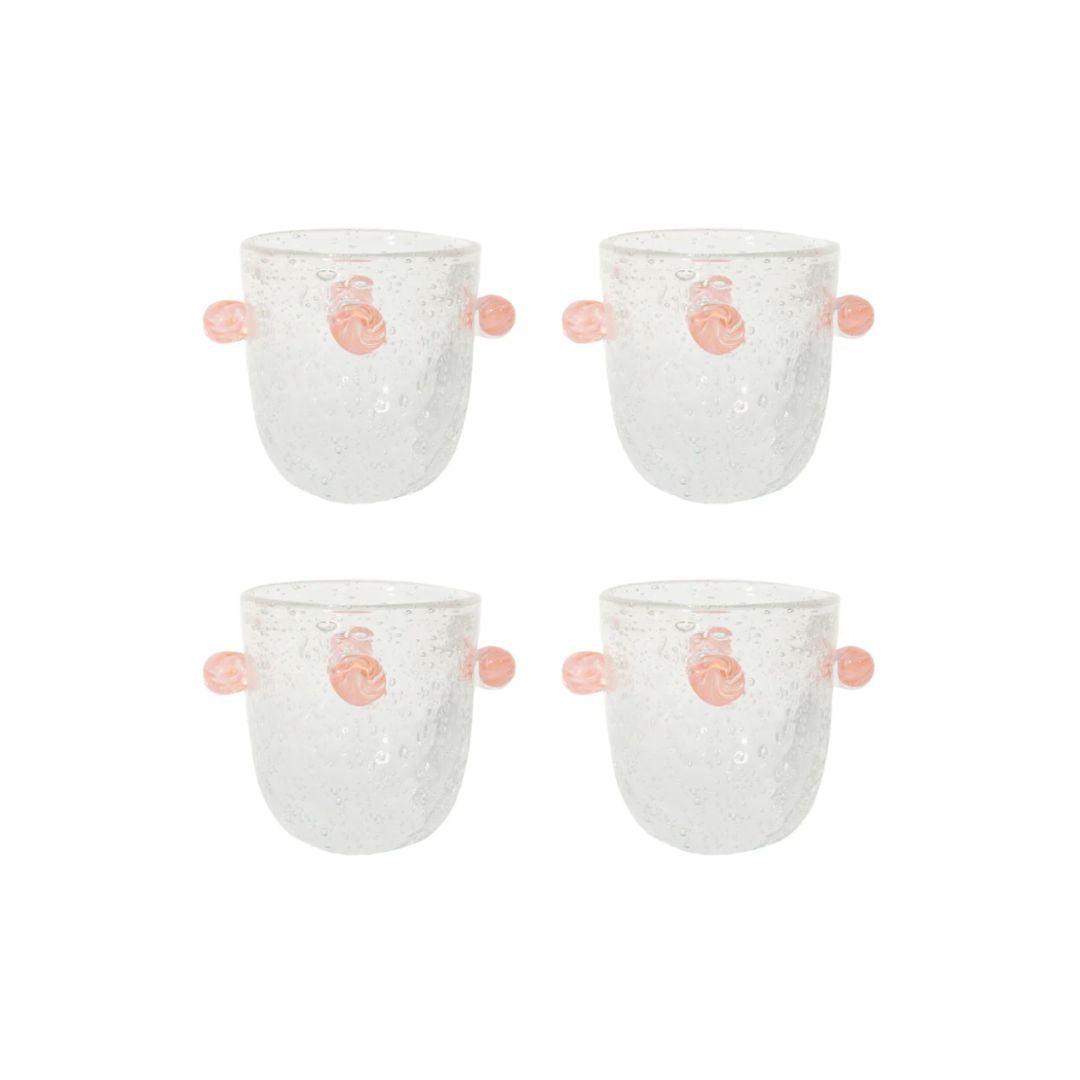 Manola Glass Tumblers Pink Set, the best customized gift and gifts for her and for him from Inna Carton online shop Dubai, UAE!
 