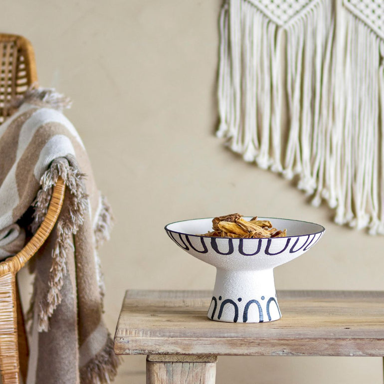 Mayotte Stoneware Pedestal Bowl Black, the best customized gift and gifts for her and for him from Inna Carton online shop Dubai, UAE!

