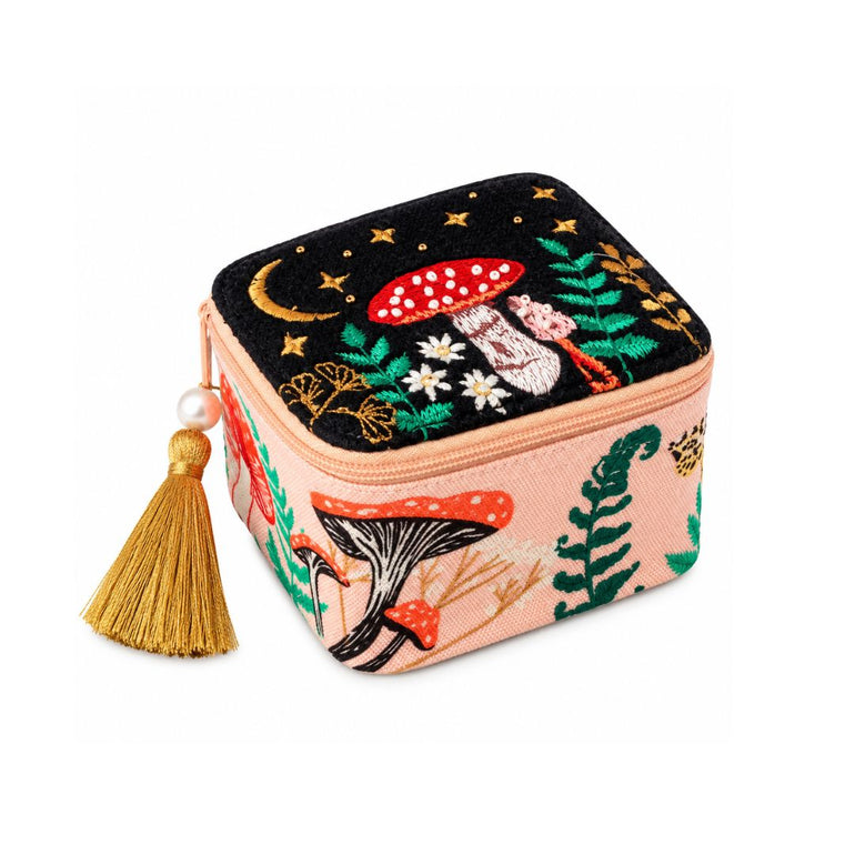 Mystical Mushroom Embrodiered Velvet Jewelry Box, the best customized gift and gifts for her and for him from Inna Carton online shop Dubai, UAE!
