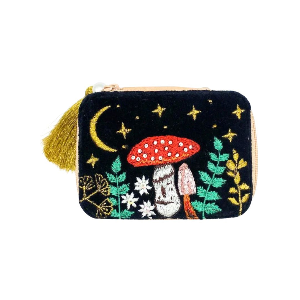 Mystical Mushroom Embrodiered Velvet Jewelry Box, the best customized gift and gifts for her and for him from Inna Carton online shop Dubai, UAE!
