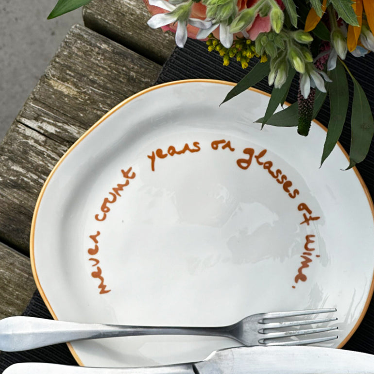 Plate Never Count Years, the best customized gift and gifts for her and for him from Inna Carton online shop Dubai, UAE!