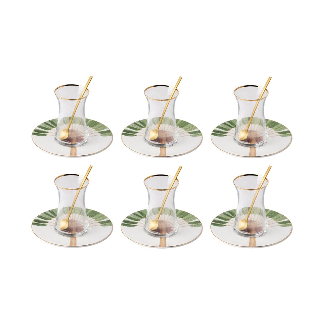 Palm Glass Tea Cup Set, the best customized gift and gifts for her and for him from Inna Carton online shop Dubai, UAE!
