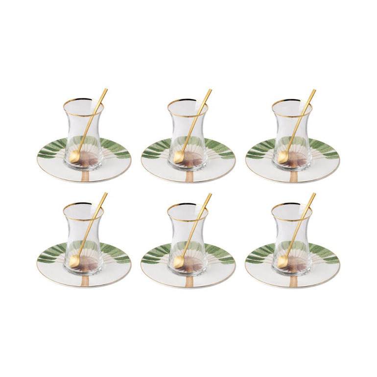 Palm Glass Tea Cup Set, the best customized gift and gifts for her and for him from Inna Carton online shop Dubai, UAE!
